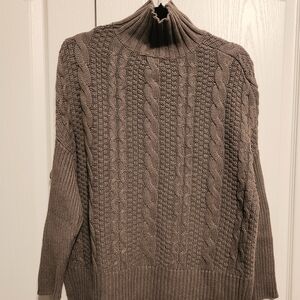 Old Navy Women's Cable Knit Turtleneck Sweater - Taupe